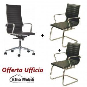 Promozione ufficio 3 sedie moderne "Roma"